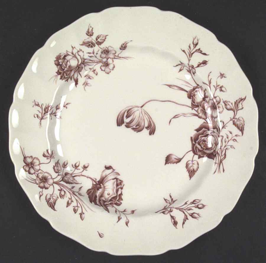 Day In June Burgundy Dinner Plate by Johnson Brothers-1