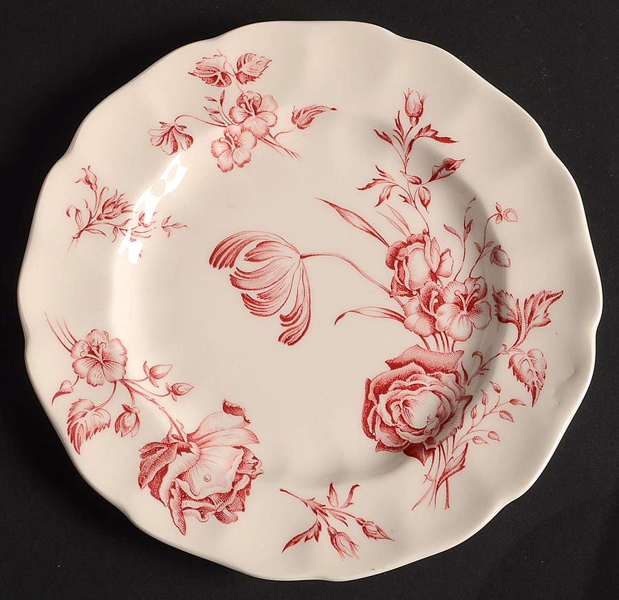 Day In June Burgundy Bread & Butter Plate by Johnson Brothers-1