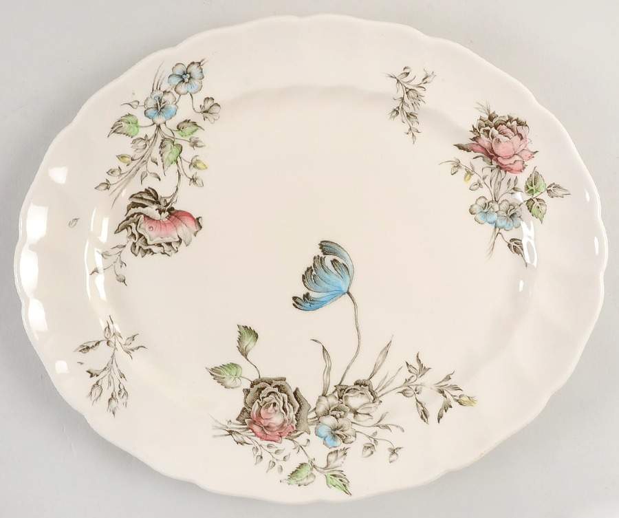 Day In June Multicolor 11" Oval Serving Platter by Johnson Brothers-1
