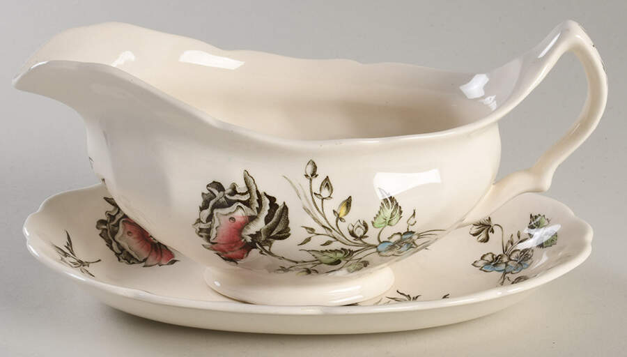 Day In June Multicolor Gravy Boat & Underplate/Relish by Johnson Brothers-1