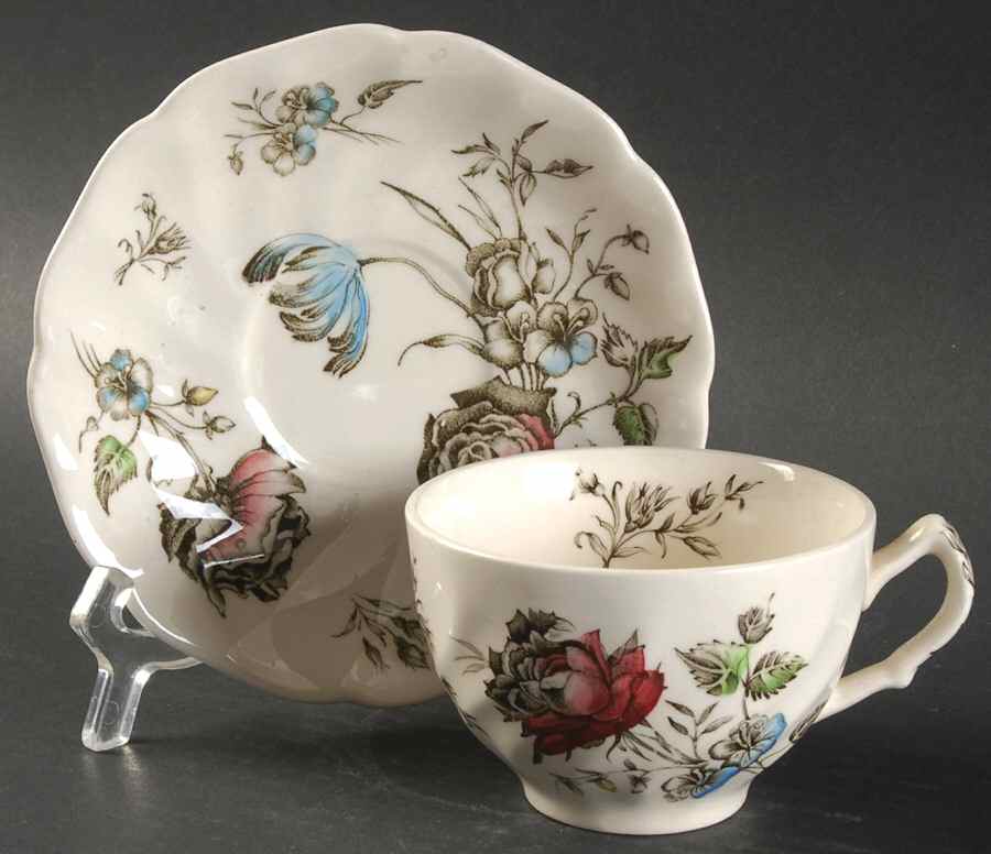 Day In June Multicolor Flat Cup & Saucer Set by Johnson Brothers-1