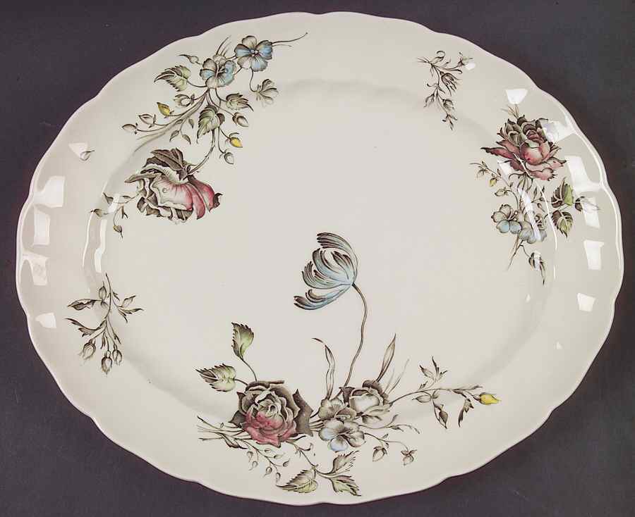 Day In June Multicolor 11" Oval Serving Platter by Johnson Brothers-1