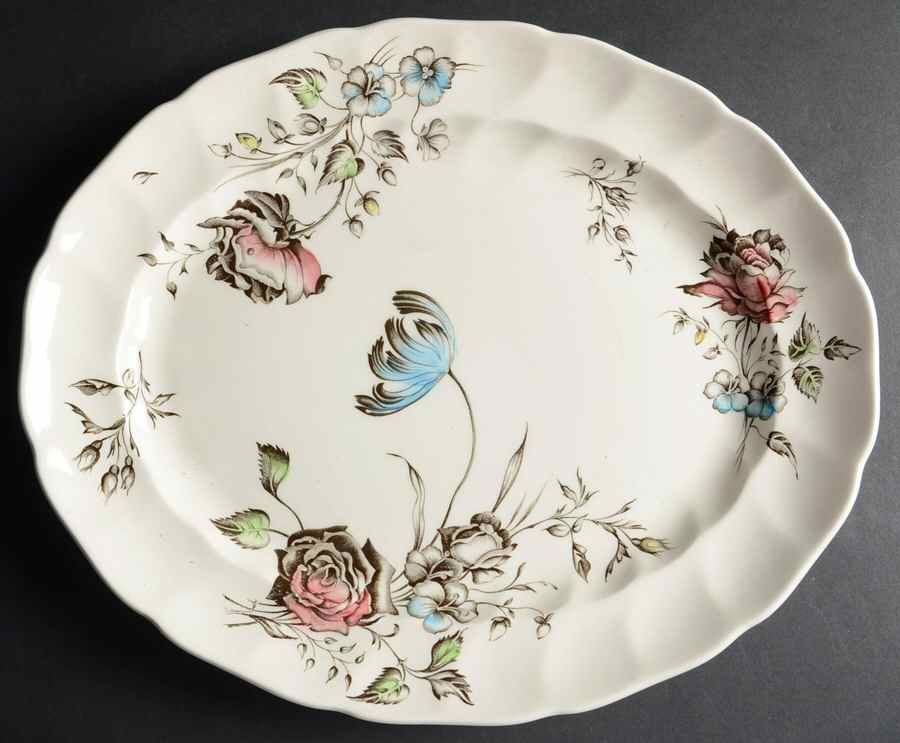 Day In June Multicolor 13" Oval Serving Platter by Johnson Brothers-1