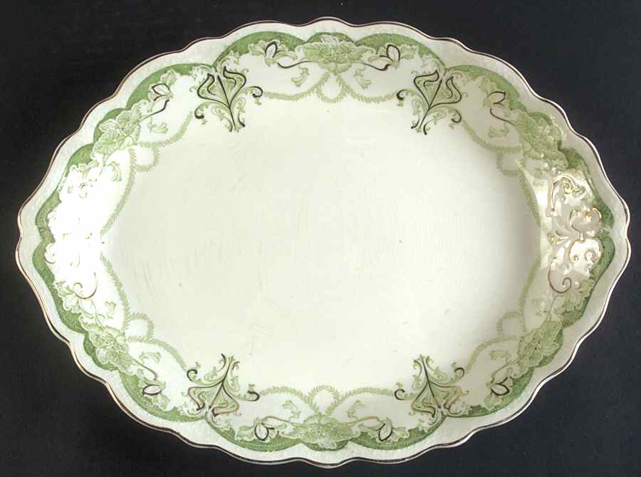 Dartmouth Green 14" Oval Serving Platter by Johnson Brothers-1