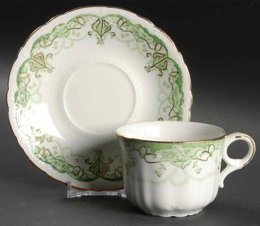 Dartmouth Green Flat Cup & Saucer Set by Johnson Brothers-1
