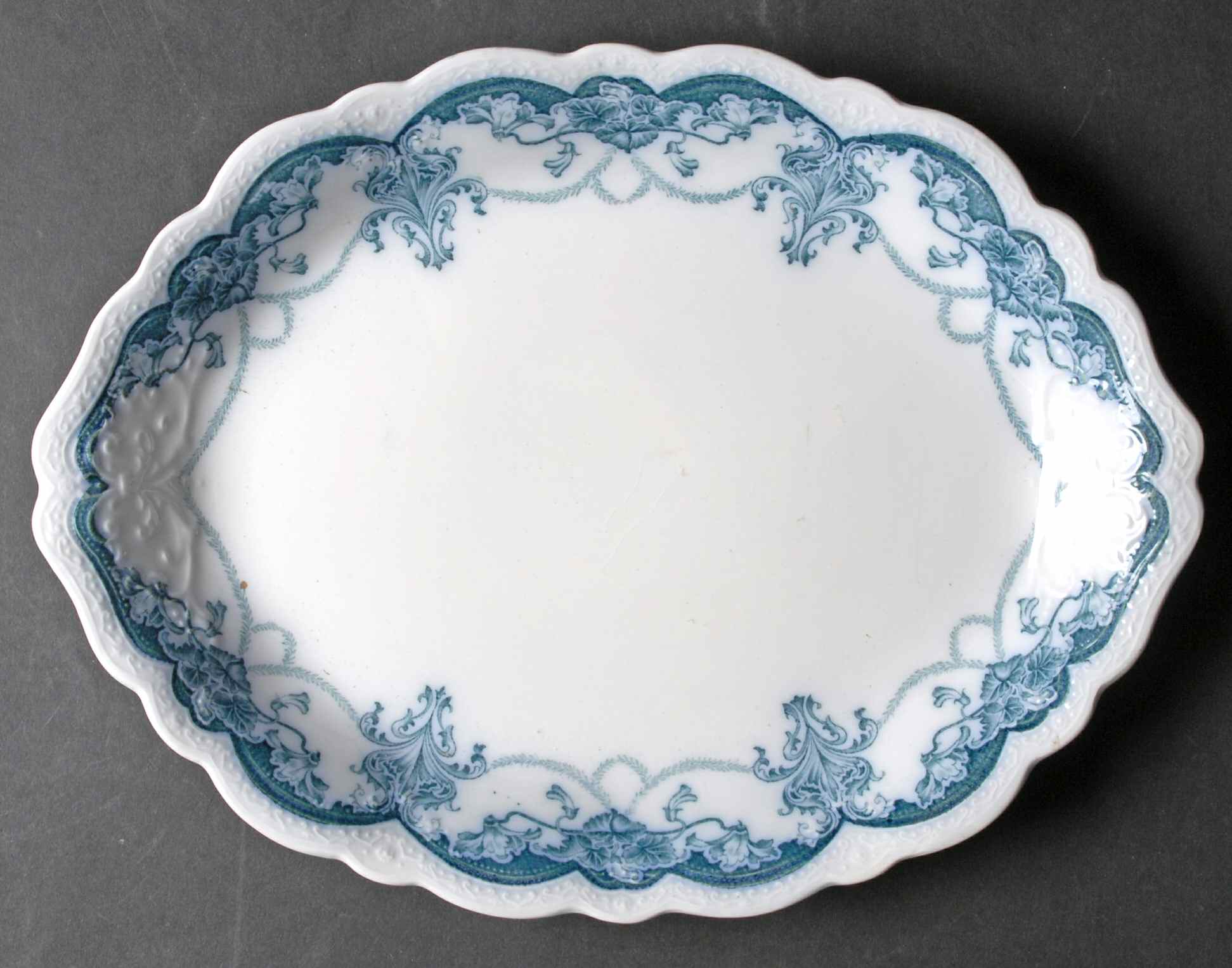 Dartmouth Flow Blue 12" Oval Serving Platter by Johnson Brothers-1