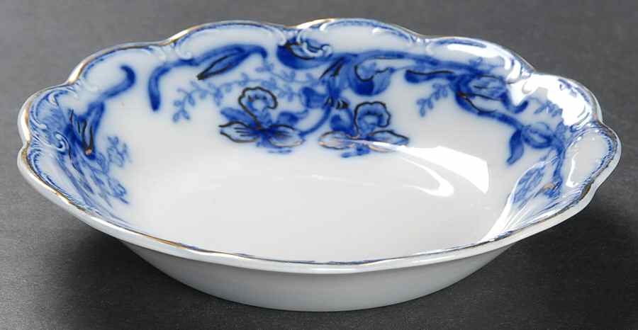 Delmonte (Flow Blue, Gold Accent) Fruit/Dessert (Sauce) Bowl by Johnson Brothers-1