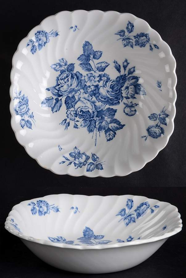 Devon Sprays Blue Square Soup Bowl by Johnson Brothers-1
