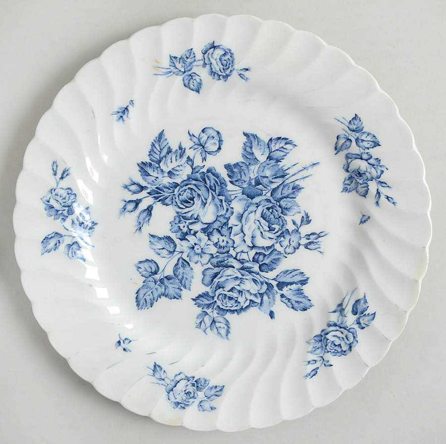 Devon Sprays Blue Luncheon Plate by Johnson Brothers-1