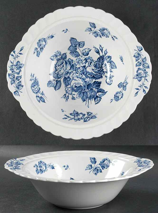 Devon Sprays Blue Round Vegetable No Lid by Johnson Brothers-1