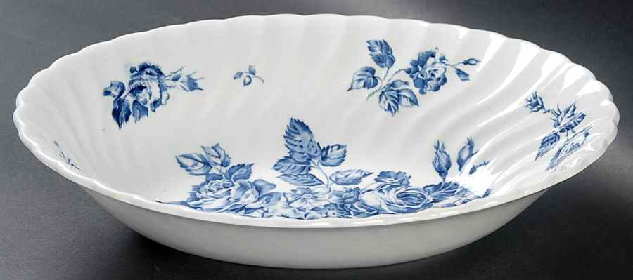 Devon Sprays Blue 9" Oval Vegetable Bowl by Johnson Brothers-1