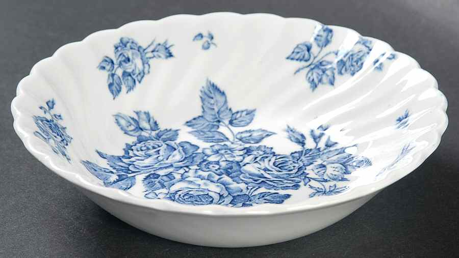 Devon Sprays Blue Fruit/Dessert (Sauce) Bowl by Johnson Brothers-1