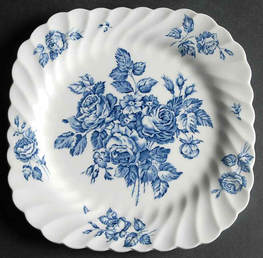 Devon Sprays Blue Square Salad Plate by Johnson Brothers-1