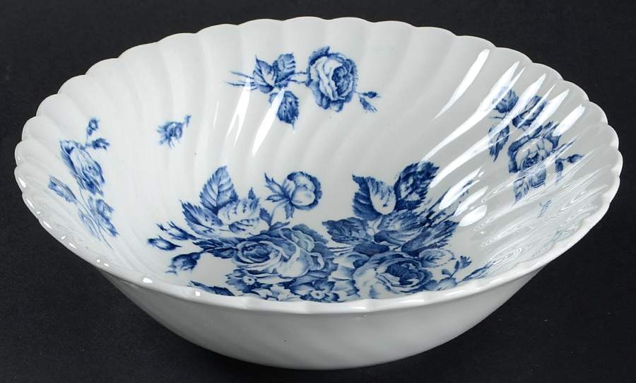 Devon Sprays Blue 8" Round Vegetable Bowl by Johnson Brothers-1