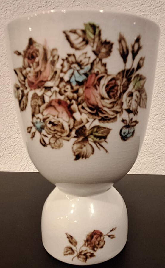 Devon Sprays Brown Multicolor Double Egg Cup by Johnson Brothers-1