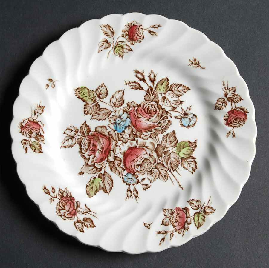 Devon Sprays Brown Multicolor Bread & Butter Plate by Johnson Brothers-1