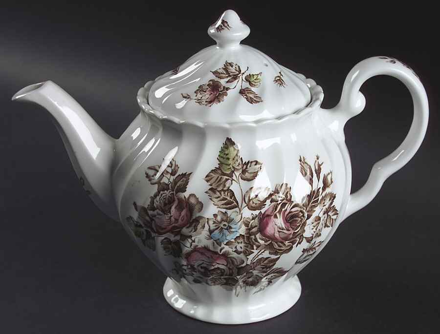 Devon Sprays Brown Multicolor Teapot & Lid by Johnson Brothers-1