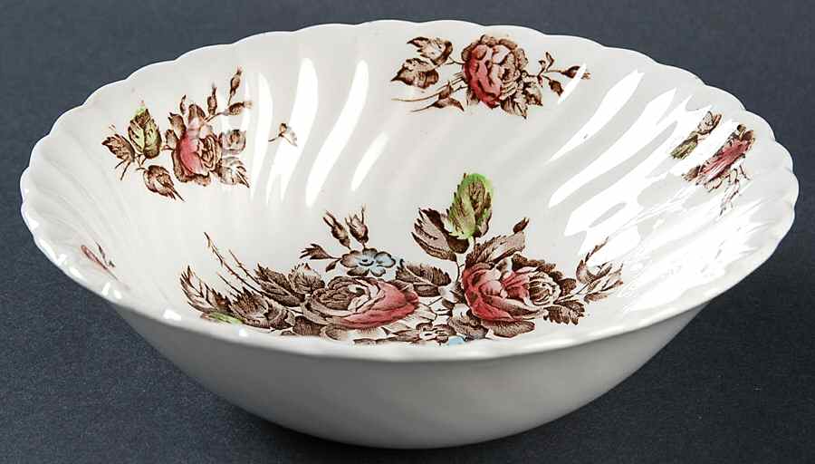 Devon Sprays Brown Multicolor Coupe Cereal Bowl by Johnson Brothers-1