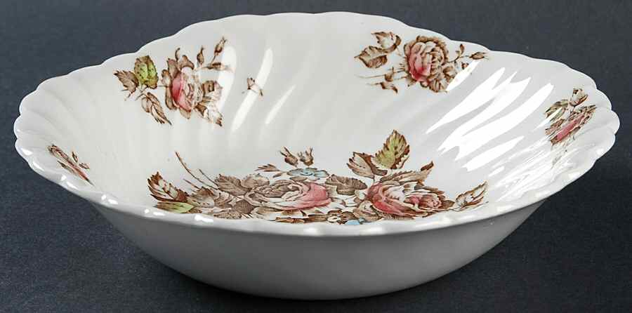 Devon Sprays Brown Multicolor Square Soup Bowl by Johnson Brothers-1