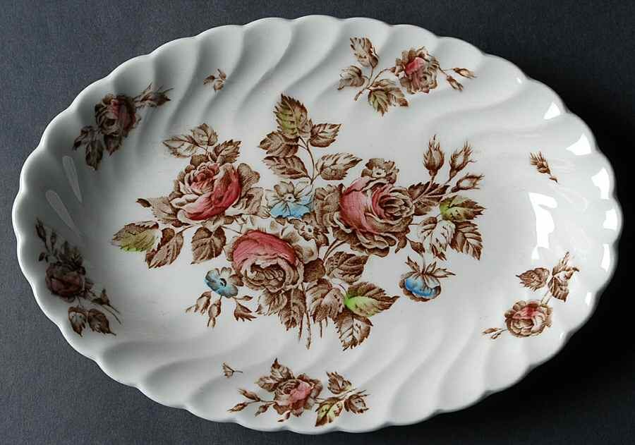 Devon Sprays Brown Multicolor Relish/Gravy Underplate by Johnson Brothers-1