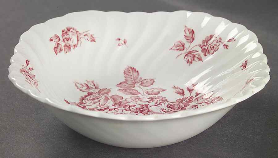 Devon Sprays Pink Square Cereal Bowl by Johnson Brothers-1
