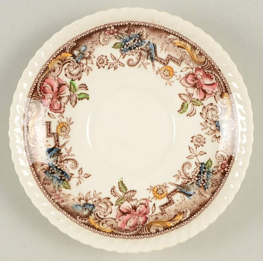 Devonshire Brown Multicolor Saucer for Oversized Cup by Johnson Brothers-1
