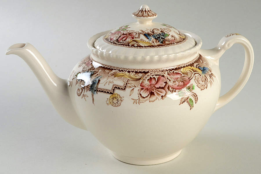 Devonshire Brown Multicolor Teapot & Lid by Johnson Brothers-1