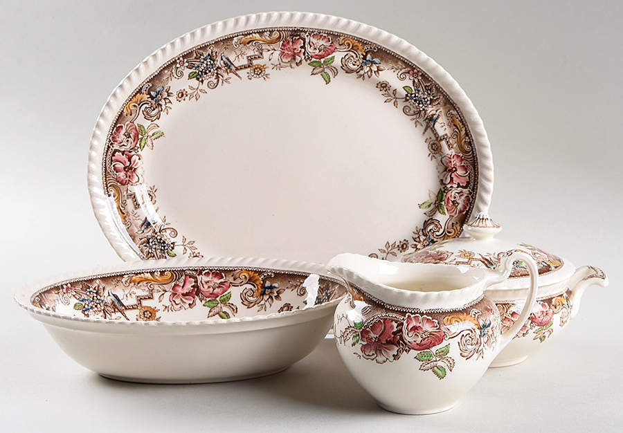 Devonshire Brown Multicolor 5 Piece Hostess Set by Johnson Brothers-1