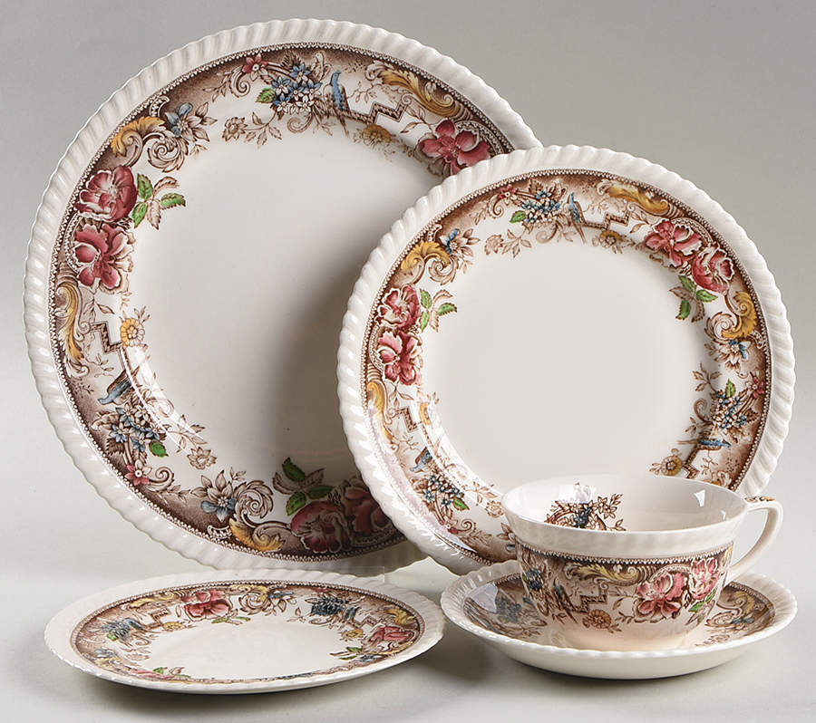 Devonshire Brown Multicolor 5 Piece Place Setting by Johnson Brothers-1