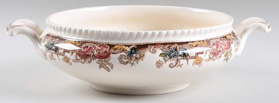 Devonshire Brown Multicolor Round Vegetable No Lid by Johnson Brothers-1
