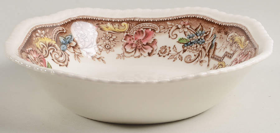Devonshire Brown Multicolor Square Soup Bowl by Johnson Brothers-1