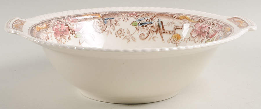 Devonshire Brown Multicolor Round Vegetable No Lid by Johnson Brothers-1
