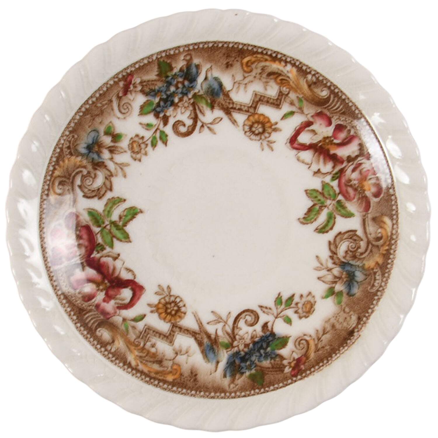 Devonshire Brown Multicolor Saucer for Demitasse Cup by Johnson Brothers-1