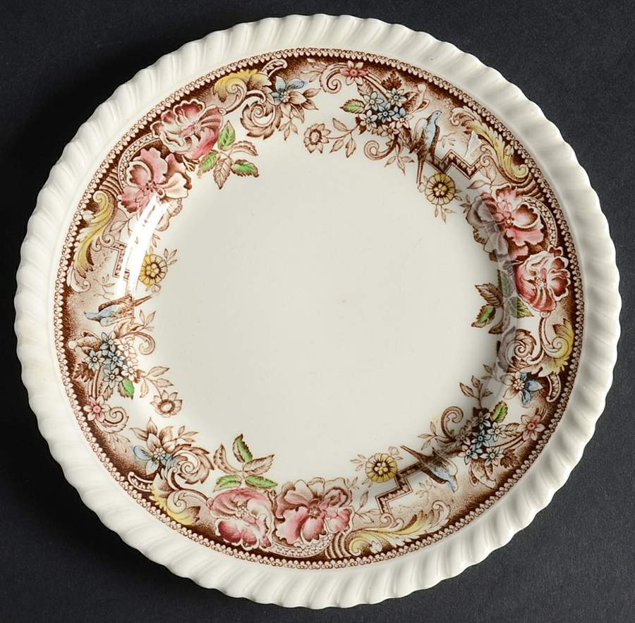 Devonshire Brown Multicolor Dessert/Pie Plate by Johnson Brothers-1