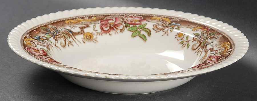 Devonshire Brown Multicolor Rim Soup Bowl by Johnson Brothers-1