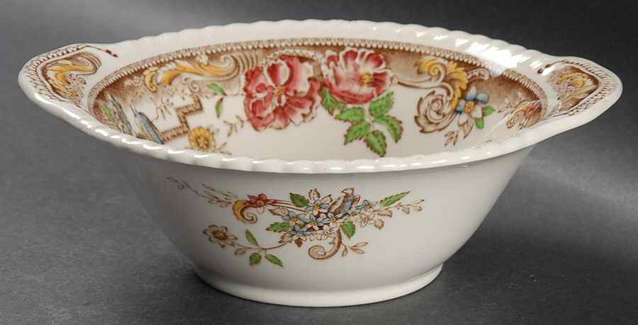 Devonshire Brown Multicolor Lugged Cereal Bowl by Johnson Brothers-1