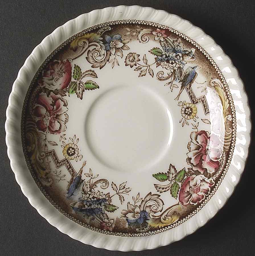 Devonshire Brown Multicolor Saucer by Johnson Brothers-1
