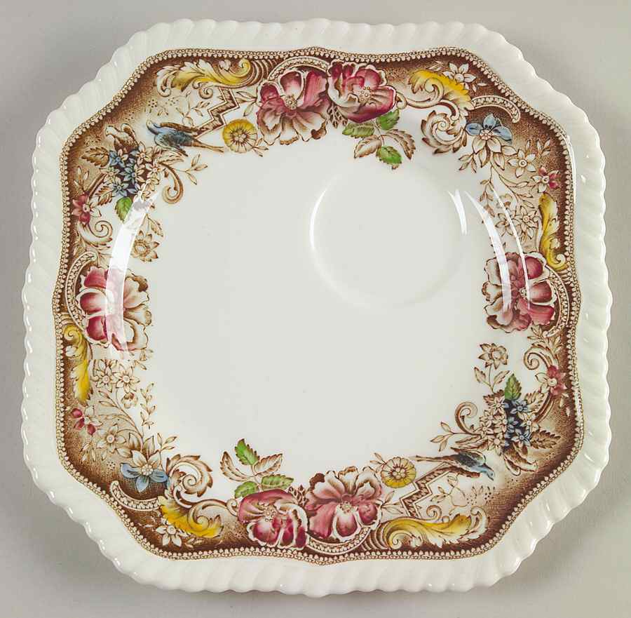 Devonshire Brown Multicolor Snack Plate by Johnson Brothers-1