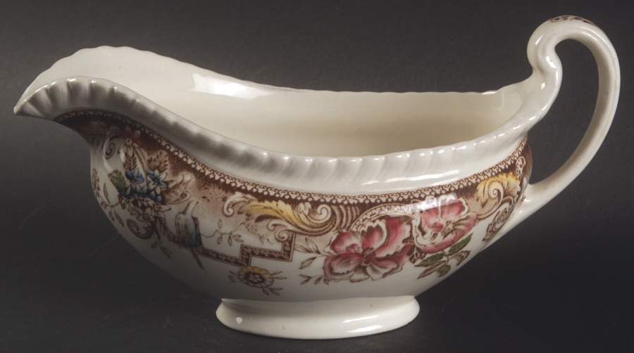 Devonshire Brown Multicolor Gravy Boat by Johnson Brothers-1