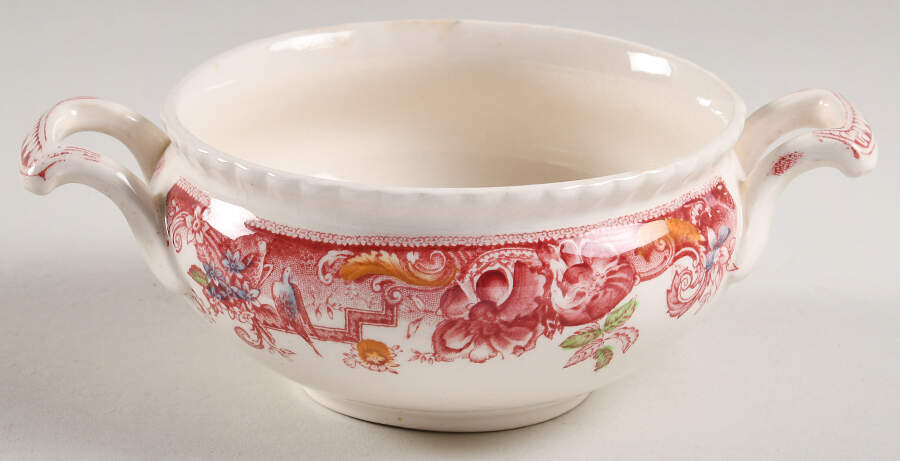 Devonshire Red Multicolor Sugar Bowl No Lid by Johnson Brothers-1