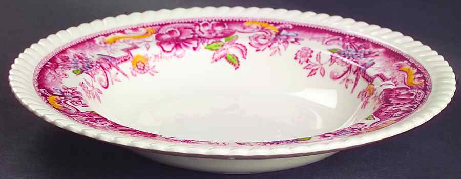 Devonshire Red Multicolor Rim Soup Bowl by Johnson Brothers-1