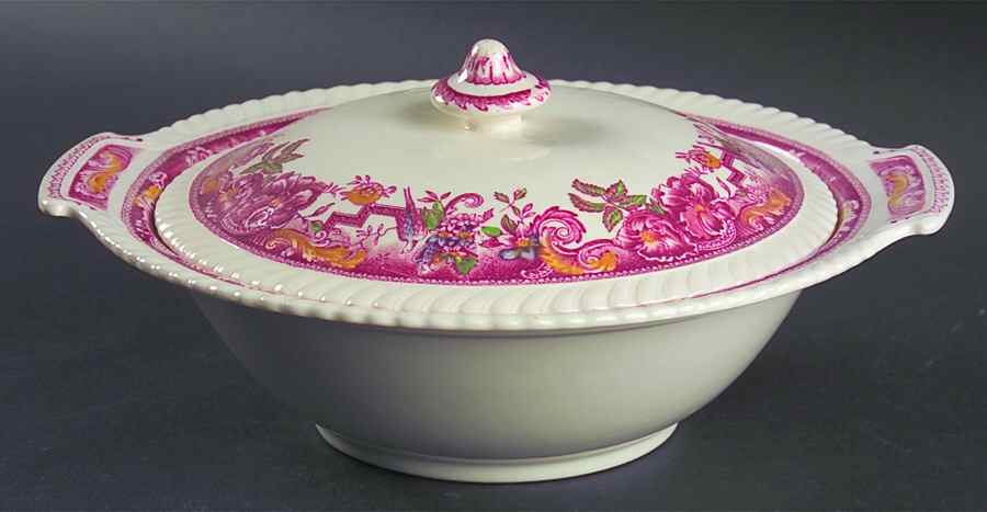 Devonshire Red Multicolor Round Covered Vegetable by Johnson Brothers-1