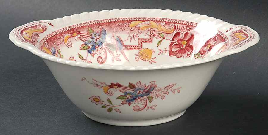 Devonshire Red Multicolor Lugged Cereal Bowl by Johnson Brothers-1