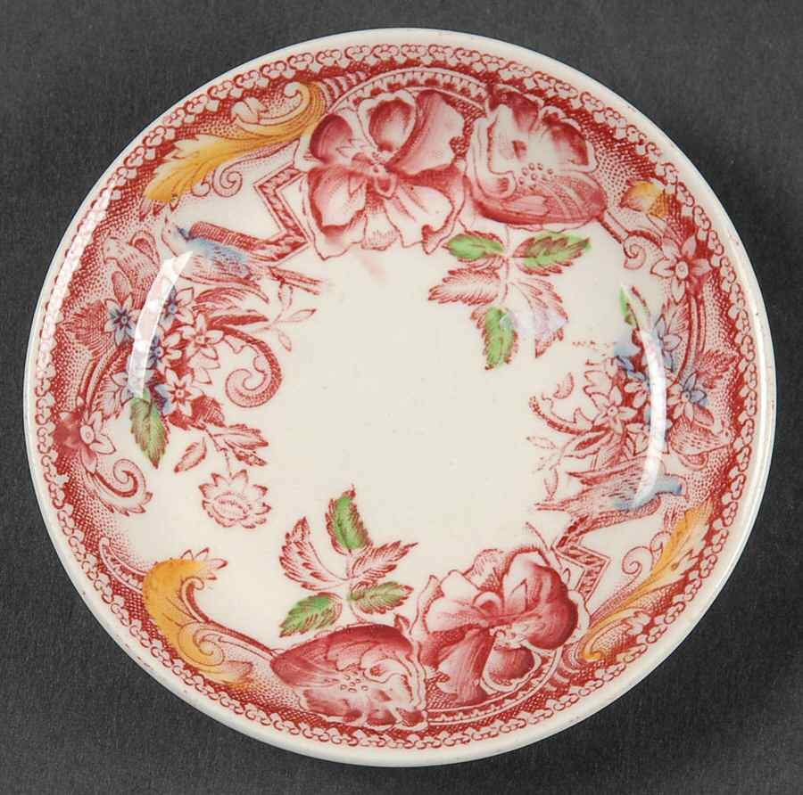 Devonshire Red Multicolor Butter Pat by Johnson Brothers-1
