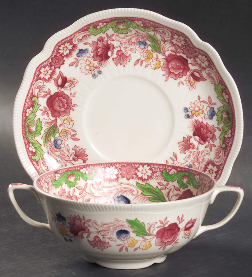 Dorchester Flat Cream Soup Bowl & Saucer Set by Johnson Brothers-1