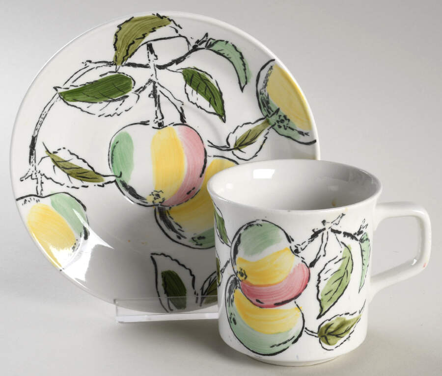 Dorado (White) Flat Cup & Saucer Set by Johnson Brothers-1