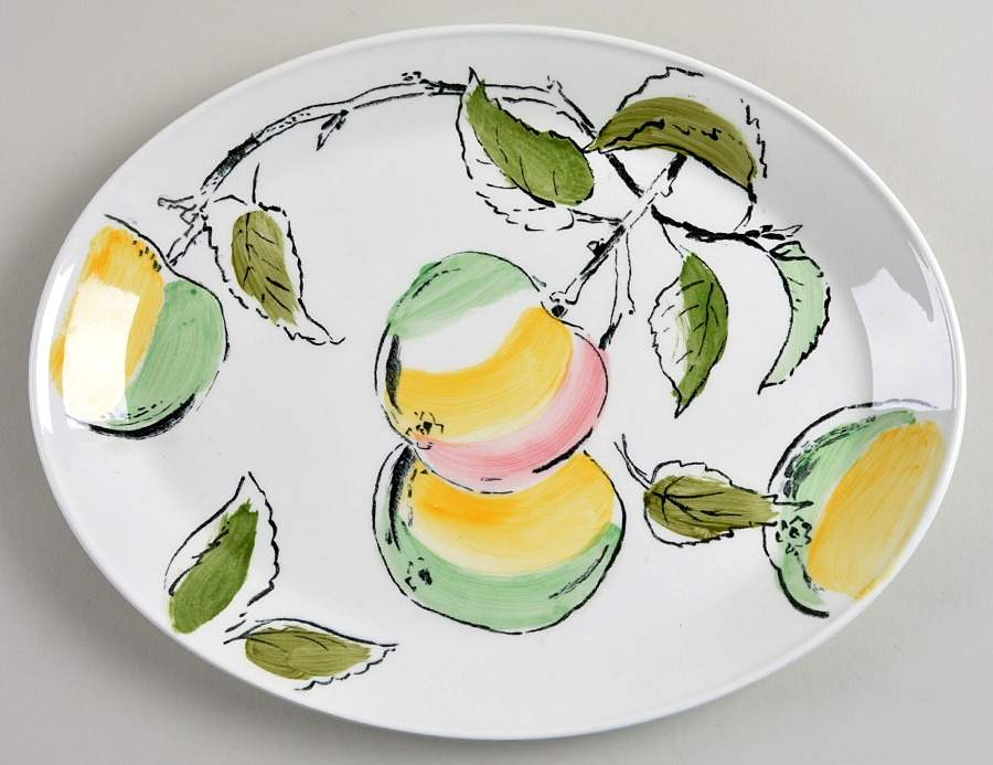 Dorado (White) 12" Oval Serving Platter by Johnson Brothers-1