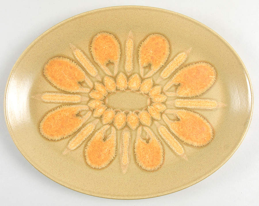 Dorado (Beige Orange) 13" Oval Serving Platter by Johnson Brothers-1