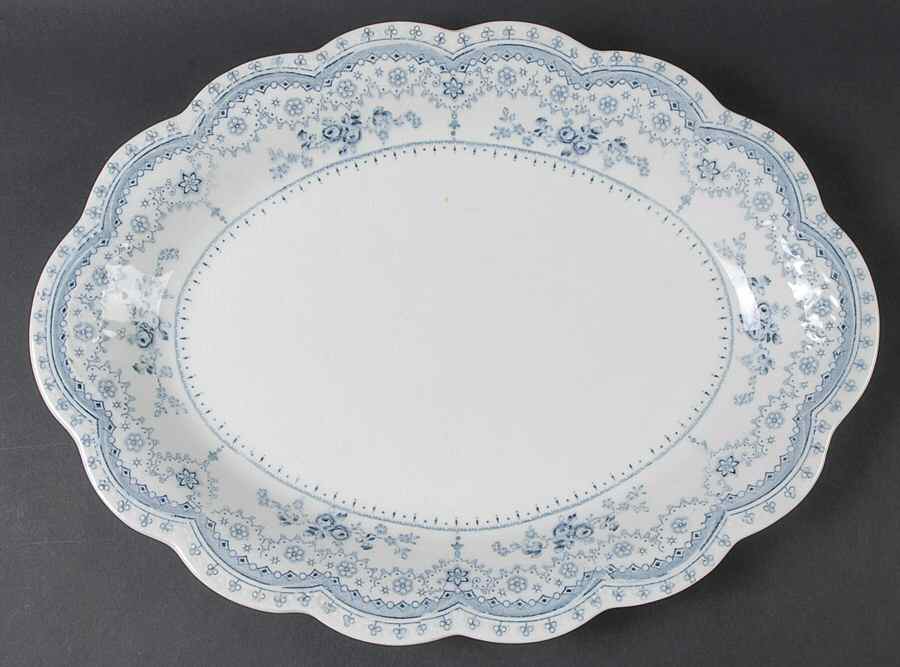 Dorothy (Blue Transfer, No Trim) 16" Oval Serving Platter by Johnson Brothers-1