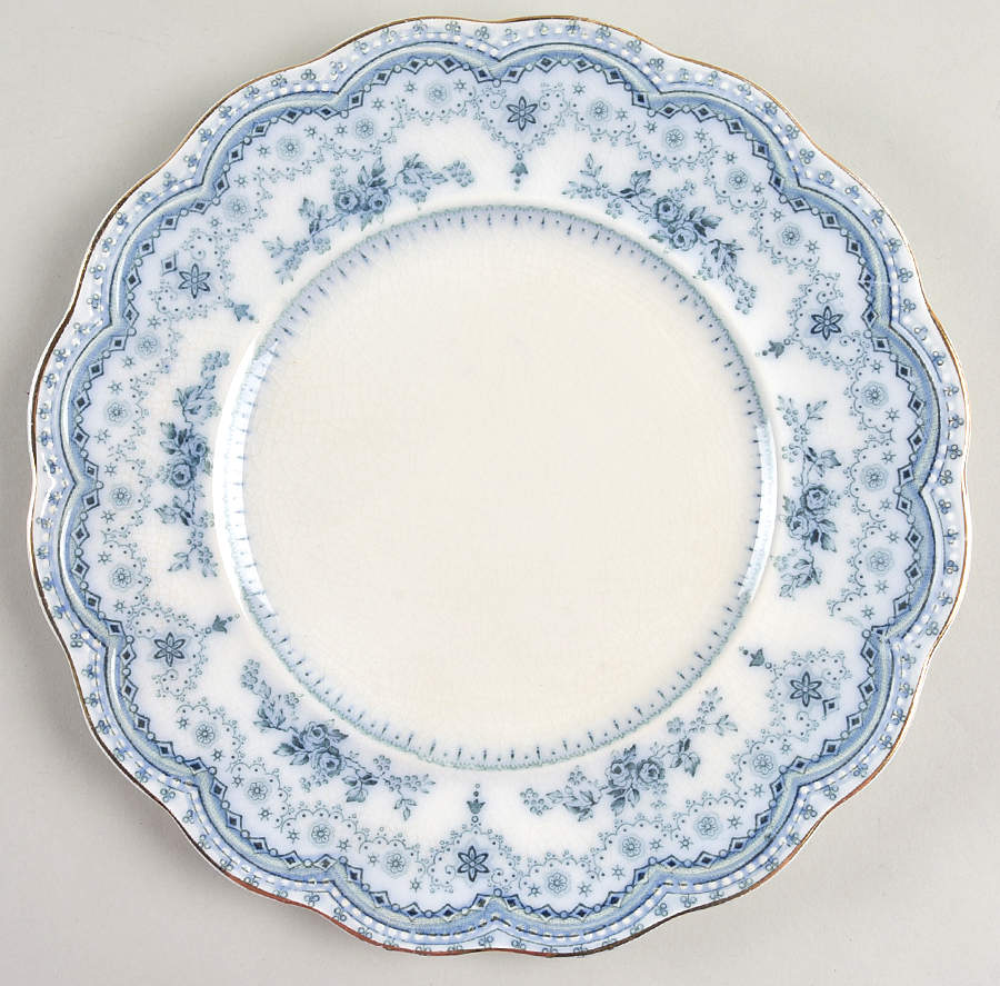 Dorothy (Blue Transfer, Gold Trim) Salad Plate by Johnson Brothers-1